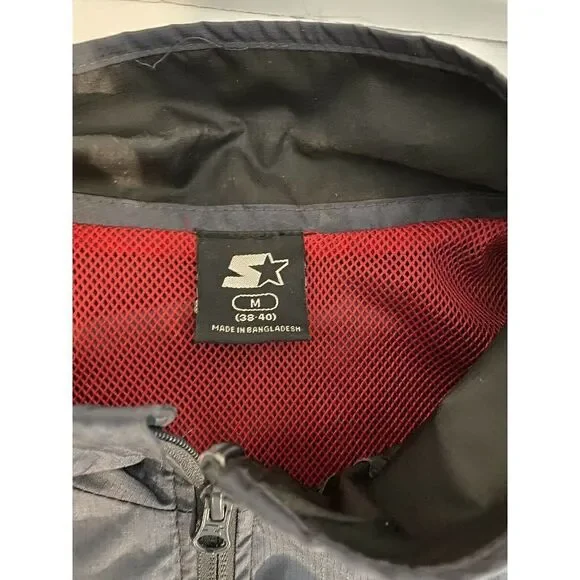 Starter Mens Windbreaker Jacket Full Zip Size M Black and Gray Tu Tone - Picture 7 of 10